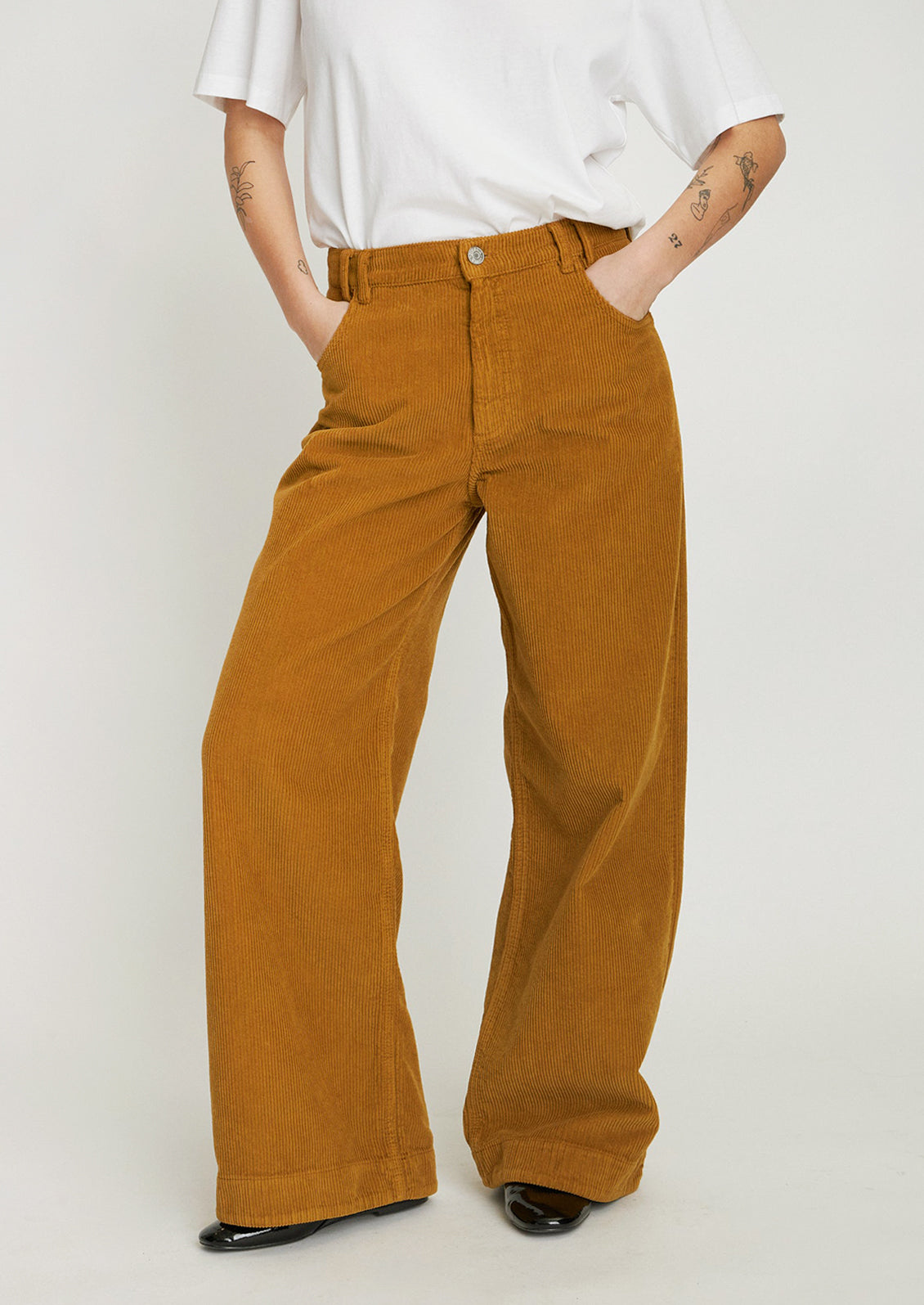 Cotton Corduroy Mustard Corduroy Pants Womens Wide Leg Corduroy