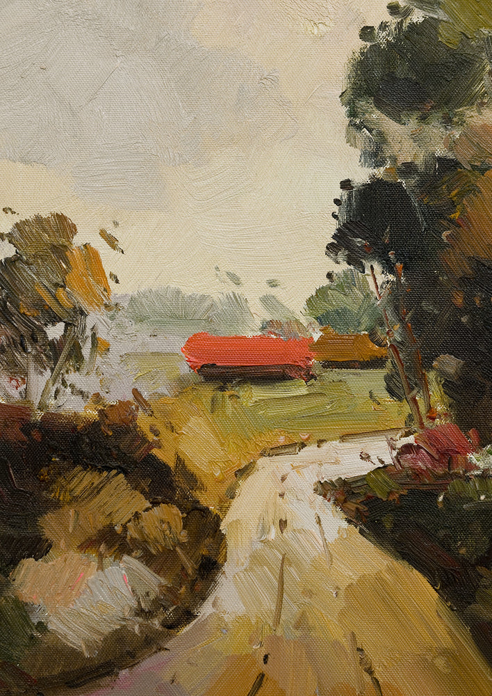 Framed Oil Landscape Painting, Countryside V hover