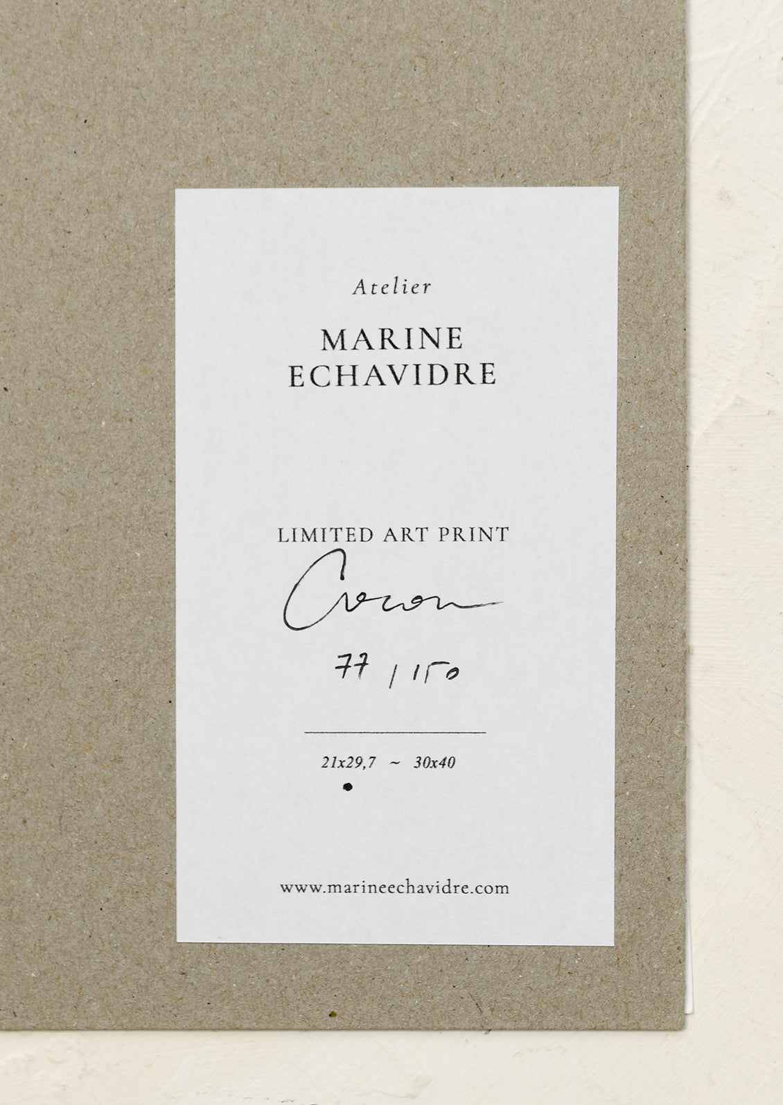 An abstract art print in neutral colors.