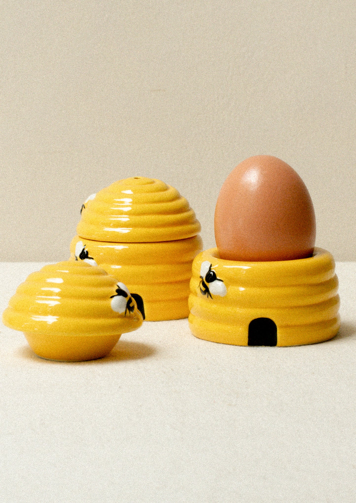 Beehive shaped egg cups.