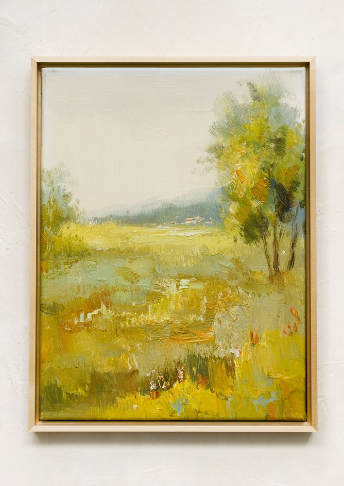 Framed Oil Landscape Painting, Meadow III
