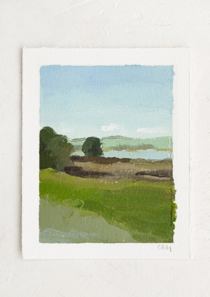 1: An original painting on paper of landscape.