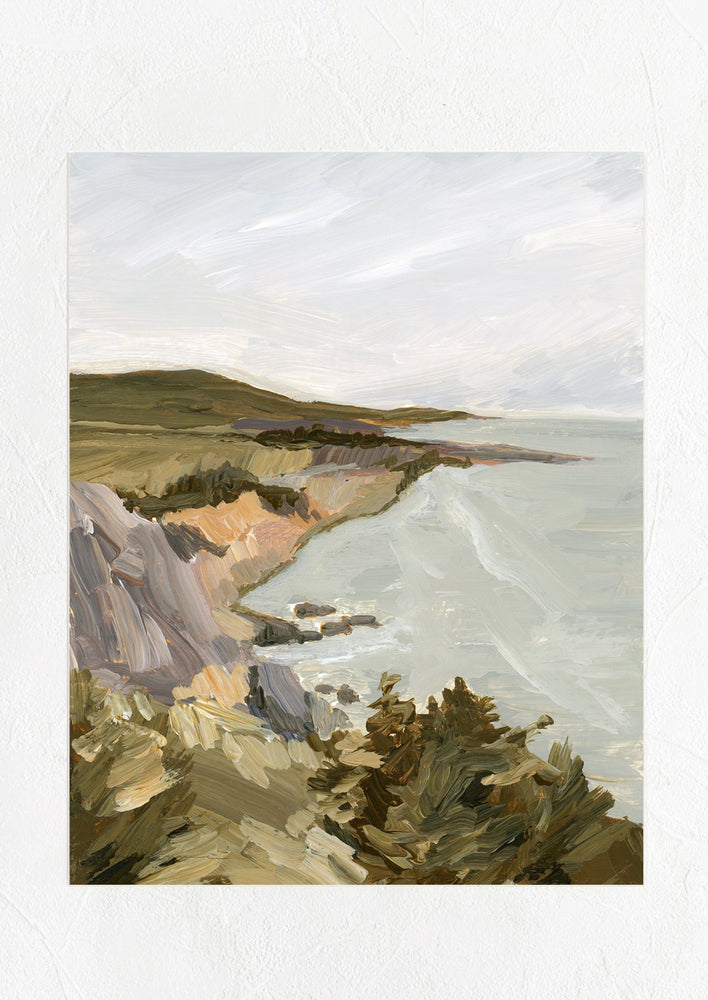 "Big Sur" landscape art print with heavy brushstroke style.