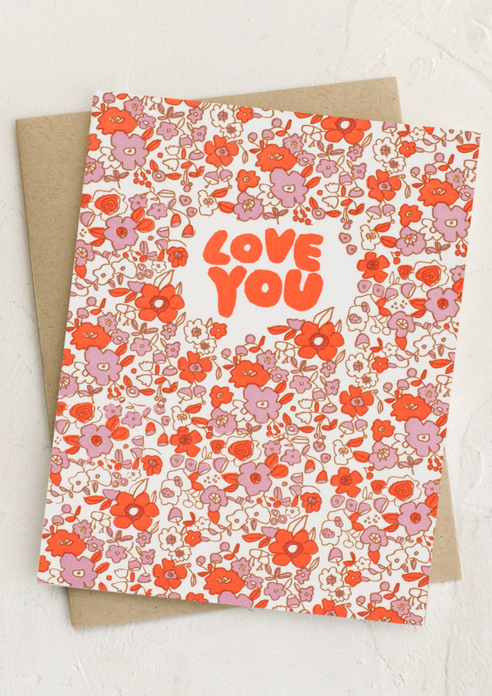 1: Calico Floral Love Card