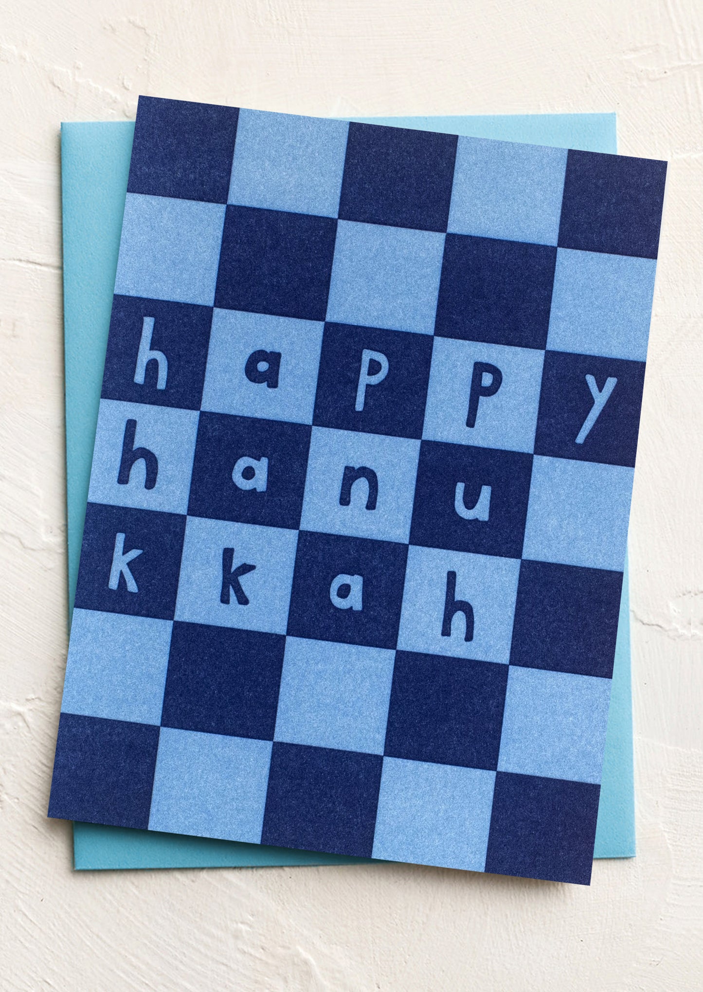 Happy Hanukkah Checkered Card