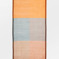 1: A semi sheer cotton scarf in multicolor check pattern.