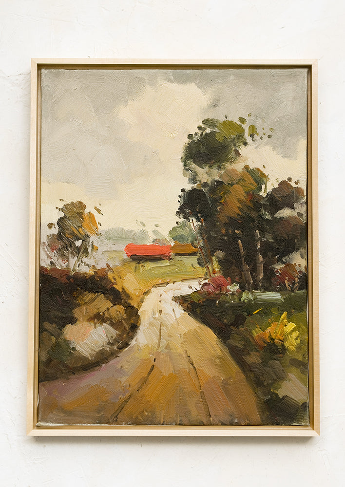 Framed Oil Landscape Painting, Countryside V