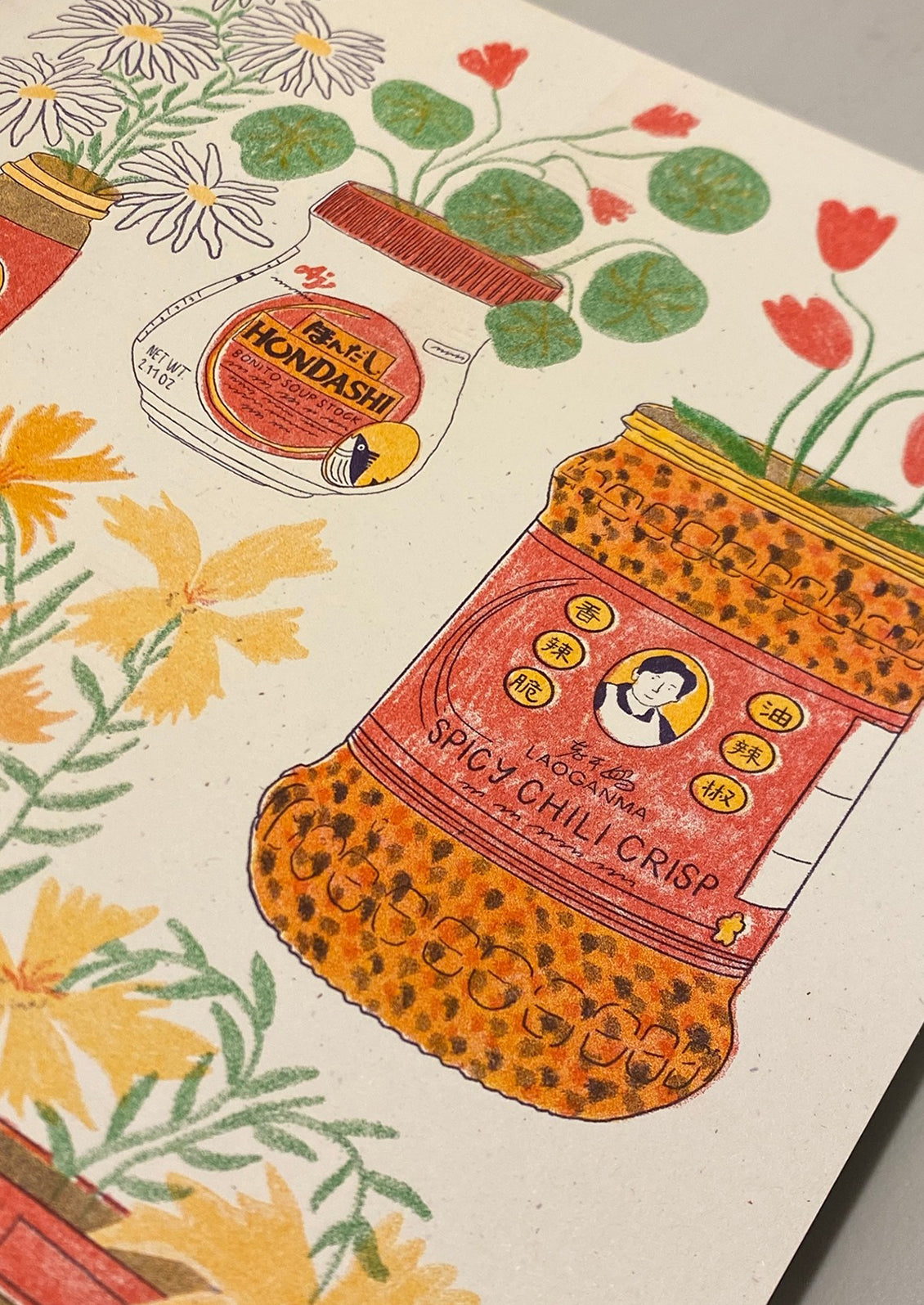 Illustration of asian pantry essentials.