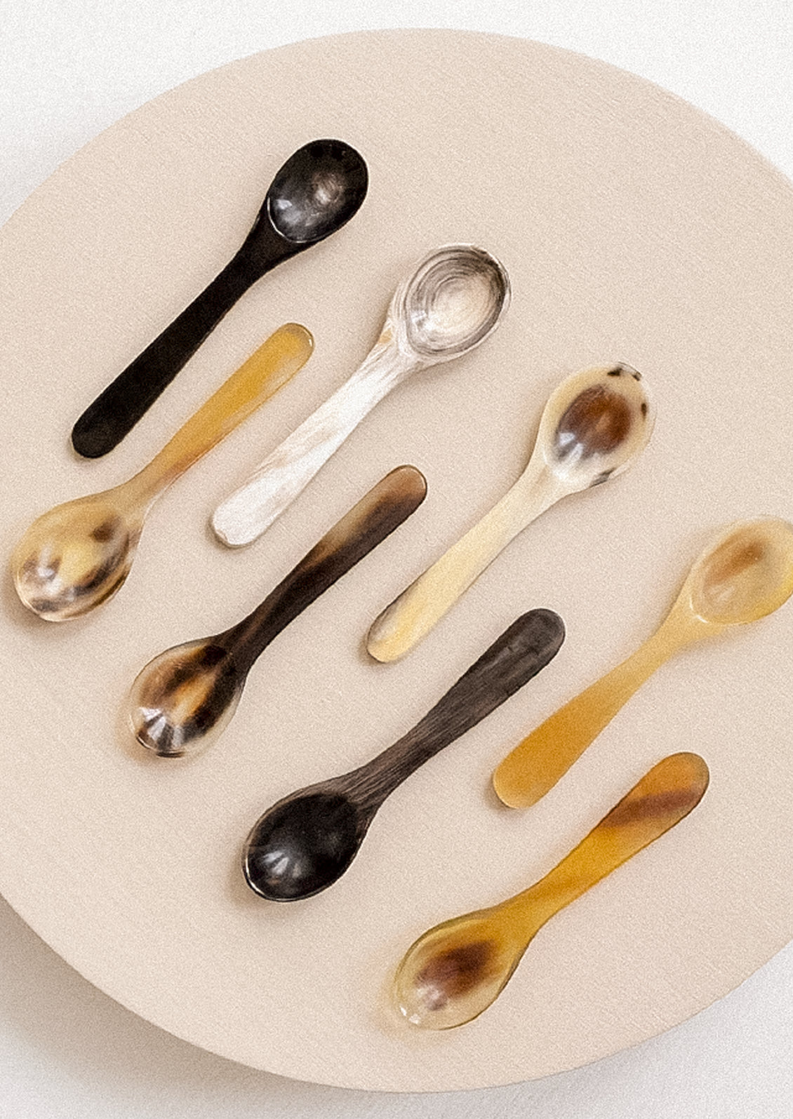An assortment of salt spoons made from longhorn cattle.