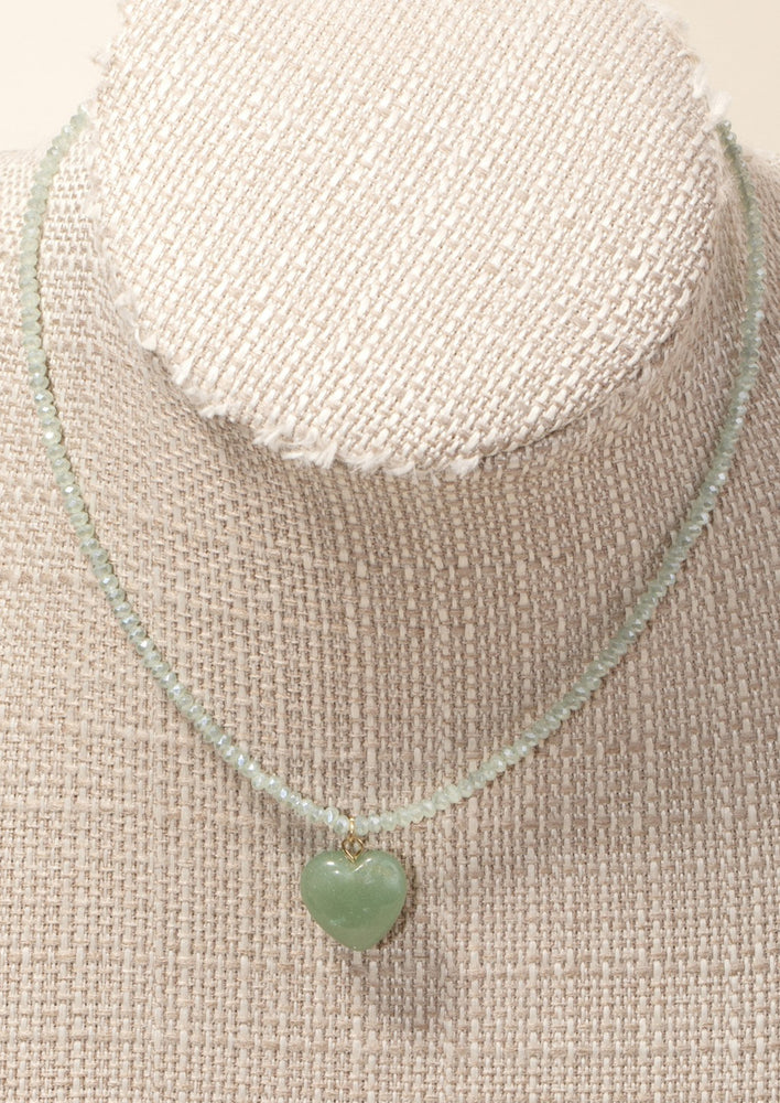 Heart Charm Beaded Necklace hover