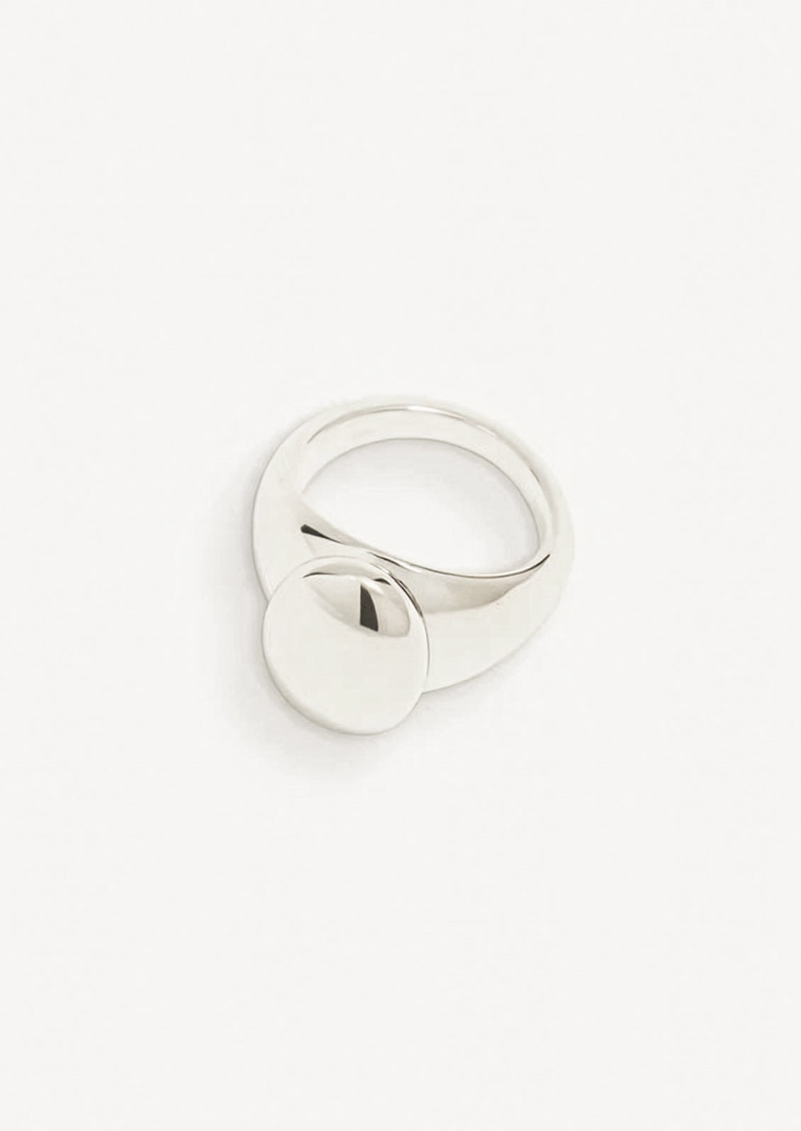Silver ring on a white background