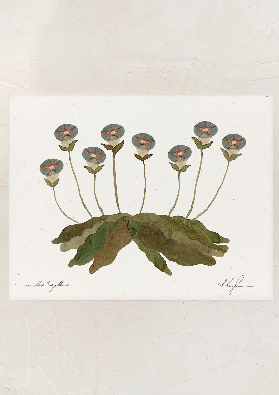 An art print of a floral illustration.
