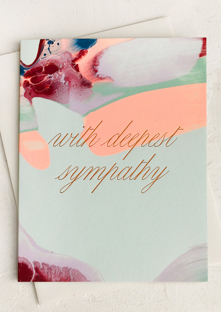 A hand painted abstract sympathy card.