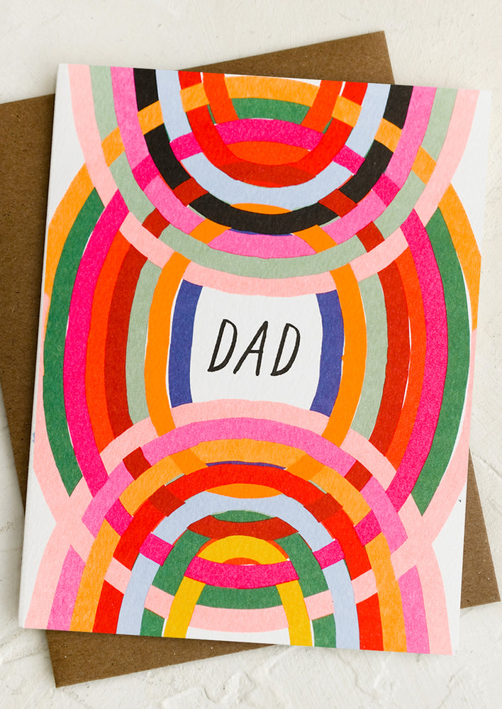 A father's day card reading "DAD" on front.