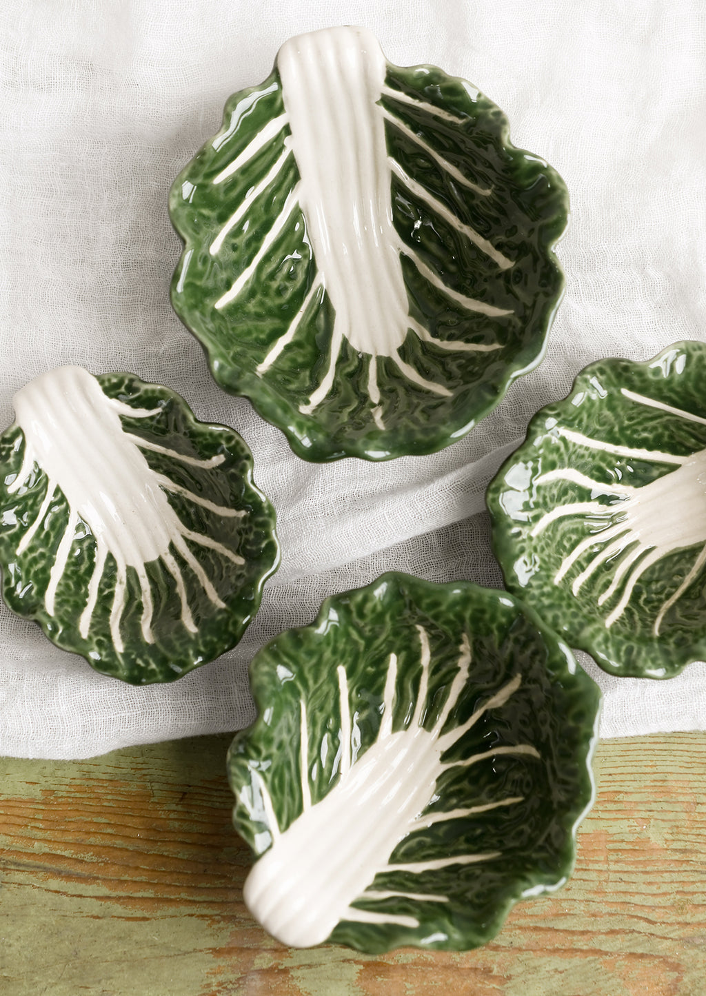 1: Cabbageware style ceramic bowls that look like green cabbage.