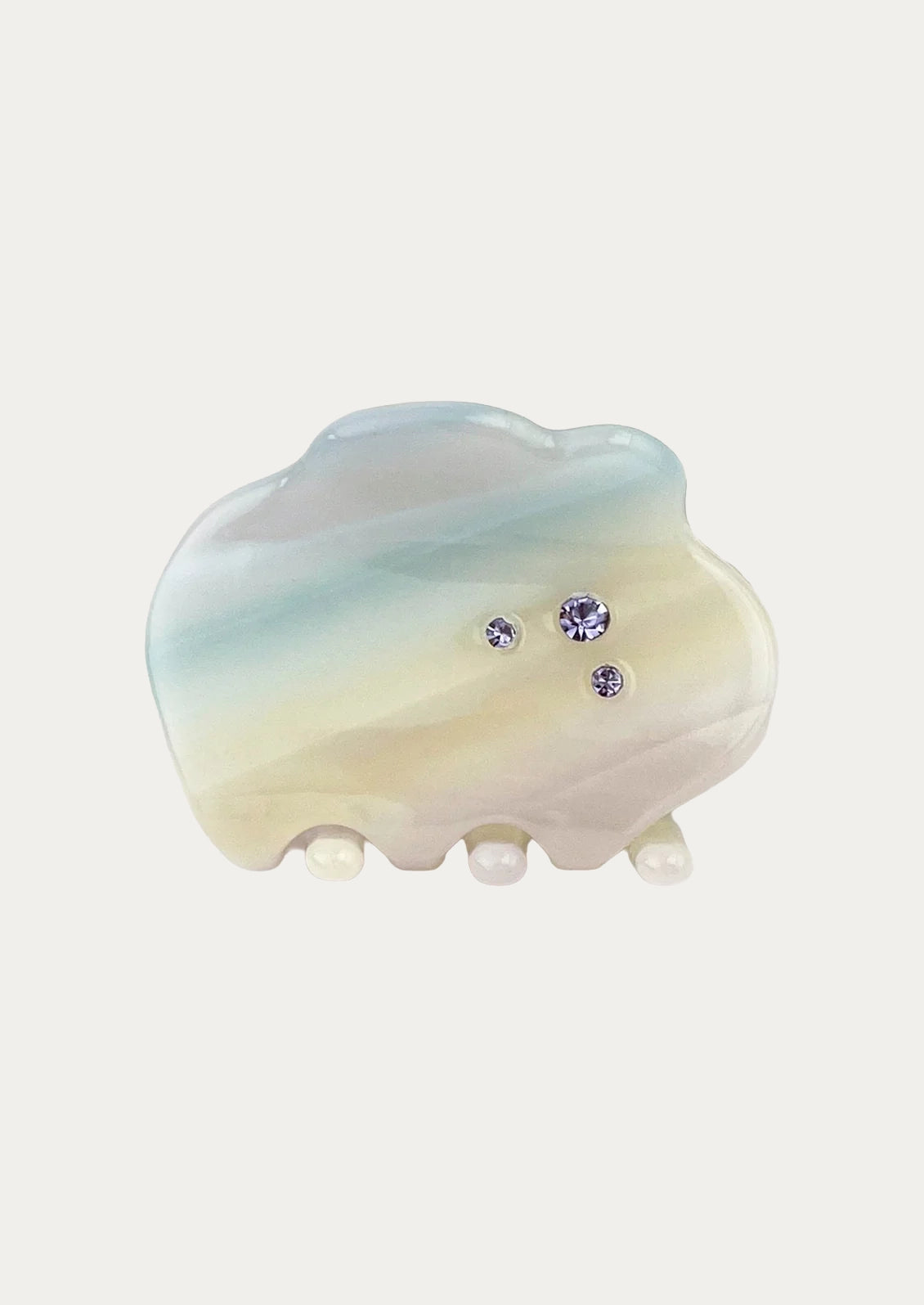 A soft pastel gradient cloud-shaped hair claw adorned with 3 tiny jewels.
