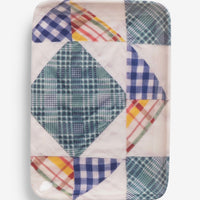Small / Quilt Multi: A patterned melamine tray in quilt pattern.