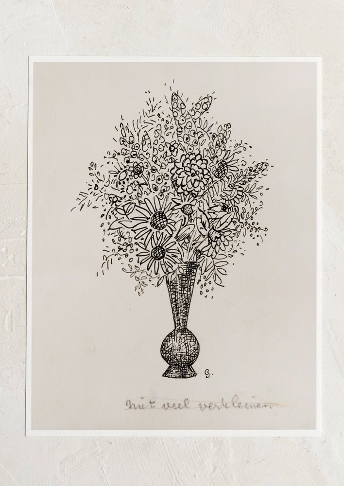 Sketch of Flowers In Vase Print