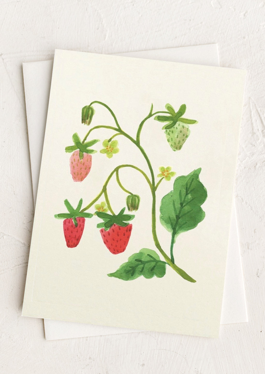 Strawberries: An illustrated card with image of strawberries.