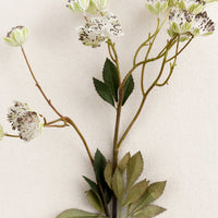2: A faux nigella flower spray in white.
