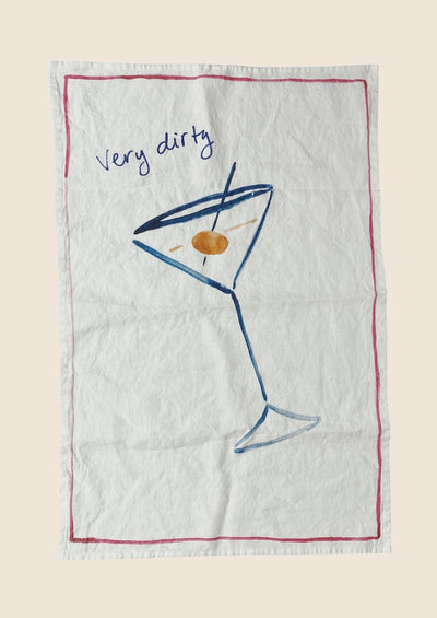 Cocktail Hour Linen Tea Towel