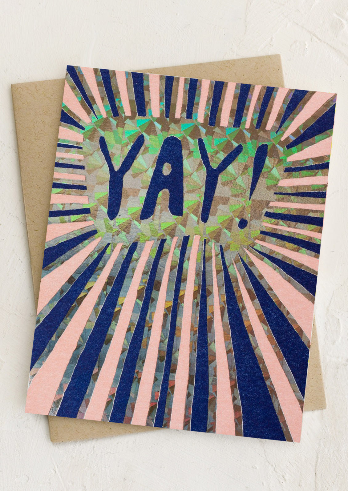 holographic foil greeting cards Melting Ice Cream Holographic Foil Greeting Card