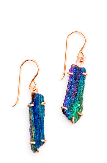 Rainbow Hematite Stick Earrings in - LEIF