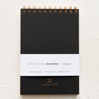 Black / Small: Small spiral bound notebook with black bookcloth cover.