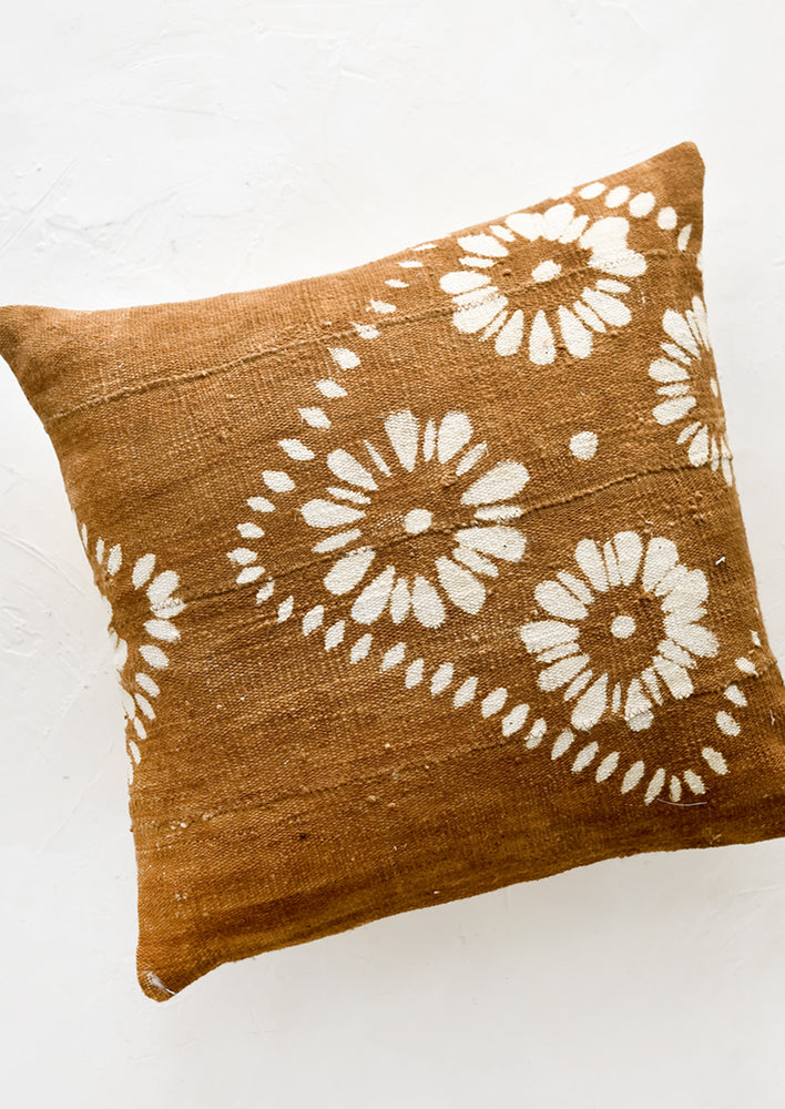 Batik Floral Mudcloth Pillow