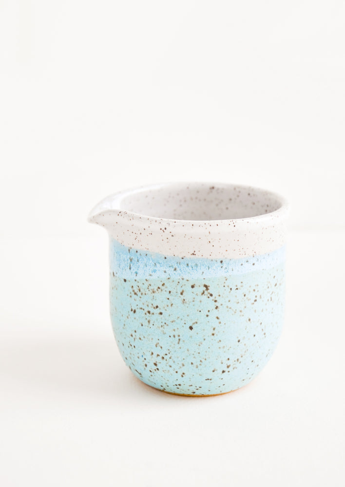 Speckled Mini Ceramic Creamer in Aqua Blue - LEIF
