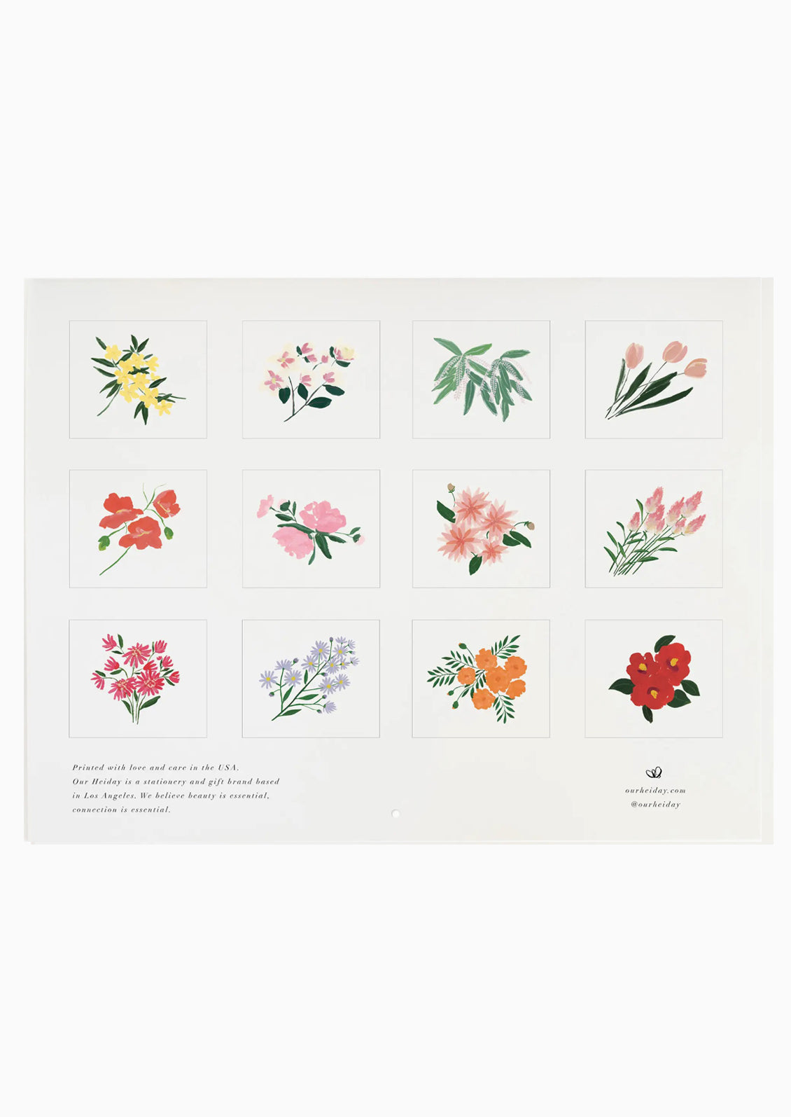 A floral wall calendar for 2023.
