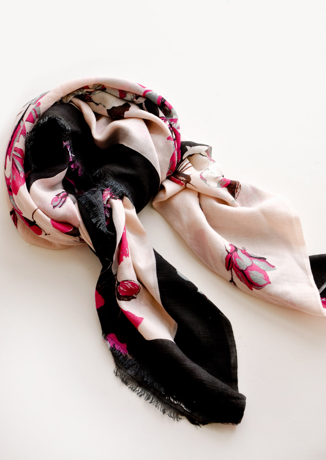 Blooming Dogwood Wool-Silk Scarf in - LEIF