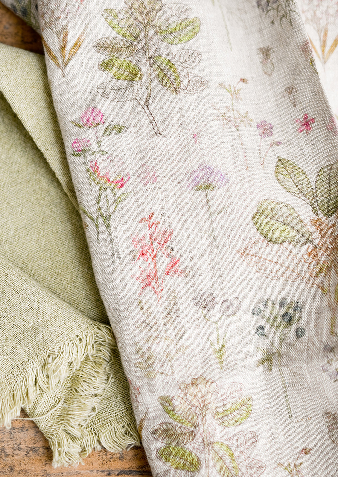 A botanically printed natural linen tea towel.