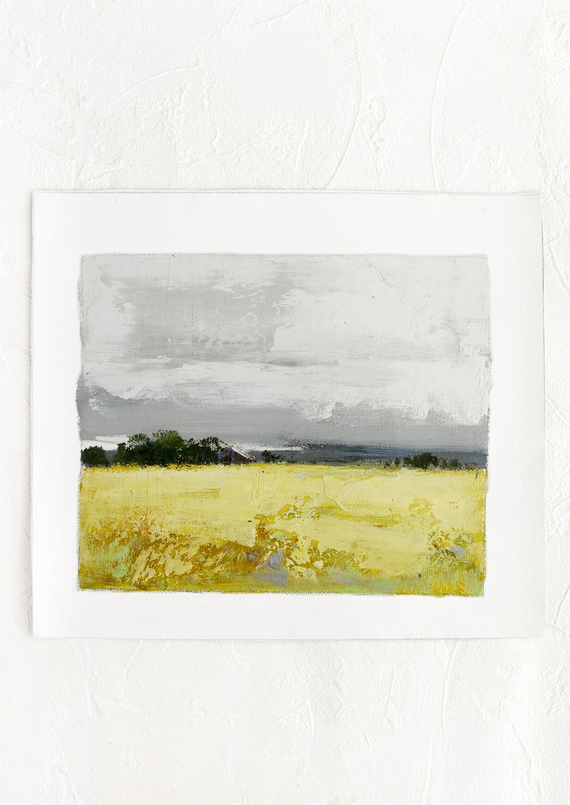 A pastoral oil landscape painting.