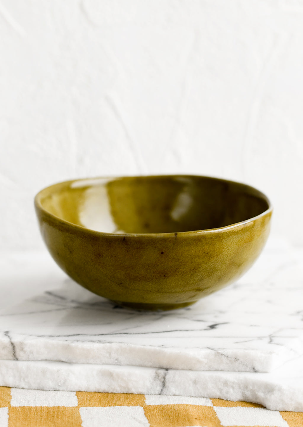 Ice Cream Bowl: A small ceramic bowl in mossy green glaze.