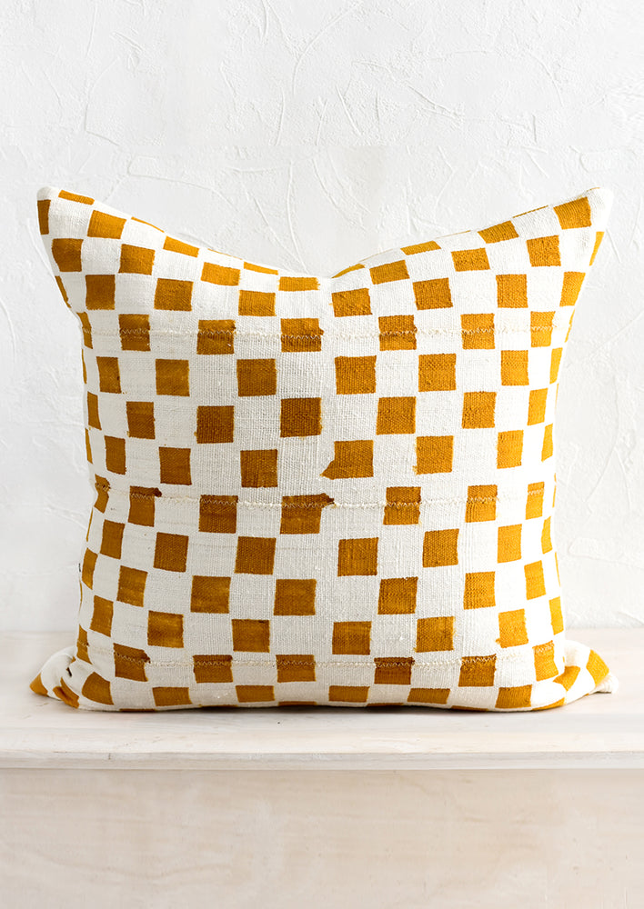 Checkered Mudcloth Pillow