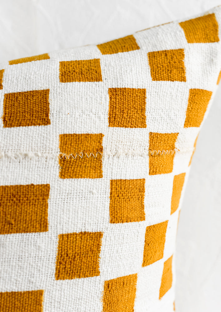 Checkered Mudcloth Pillow hover