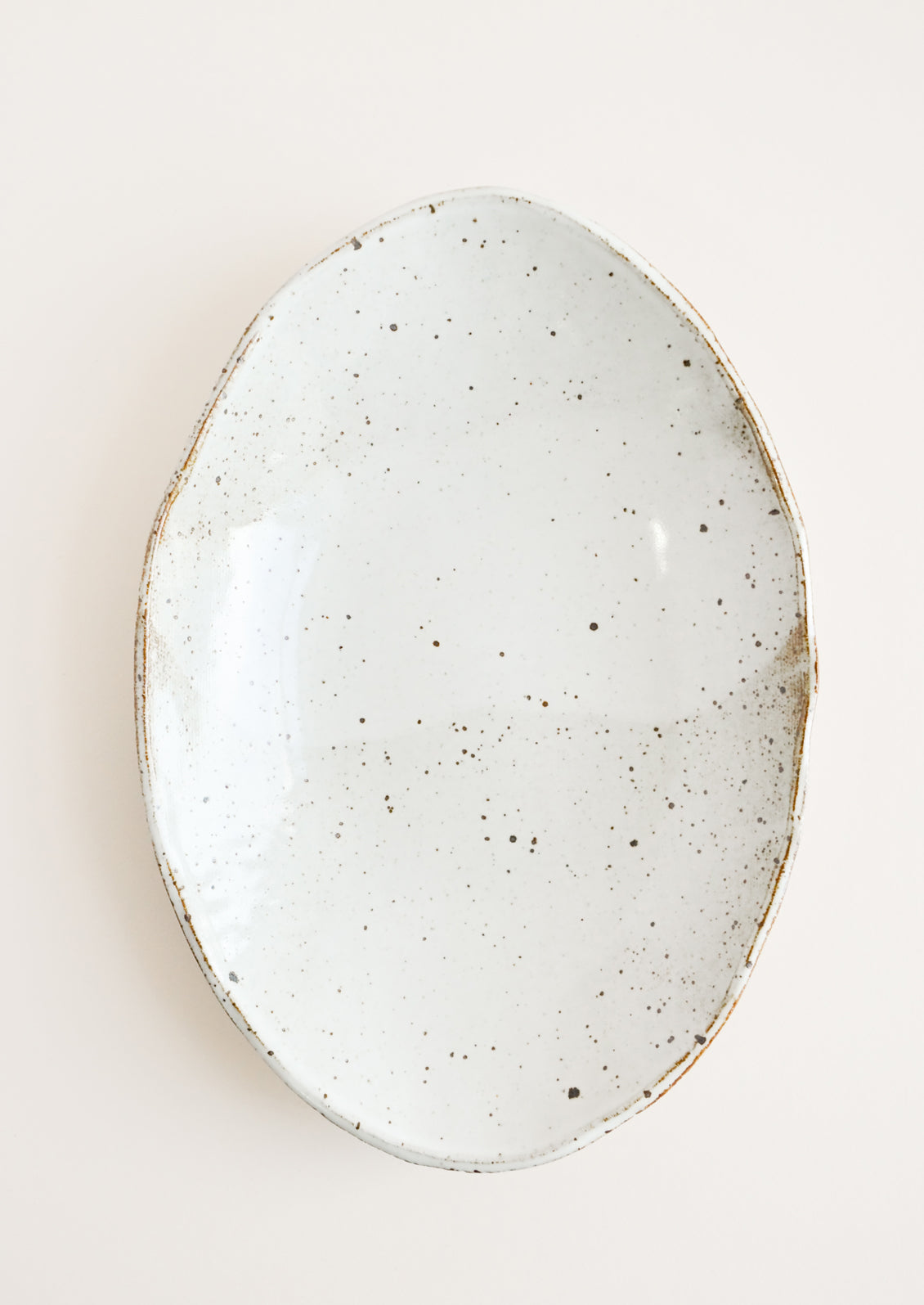 Rustic Ceramic Platter in Glossy White - LEIF