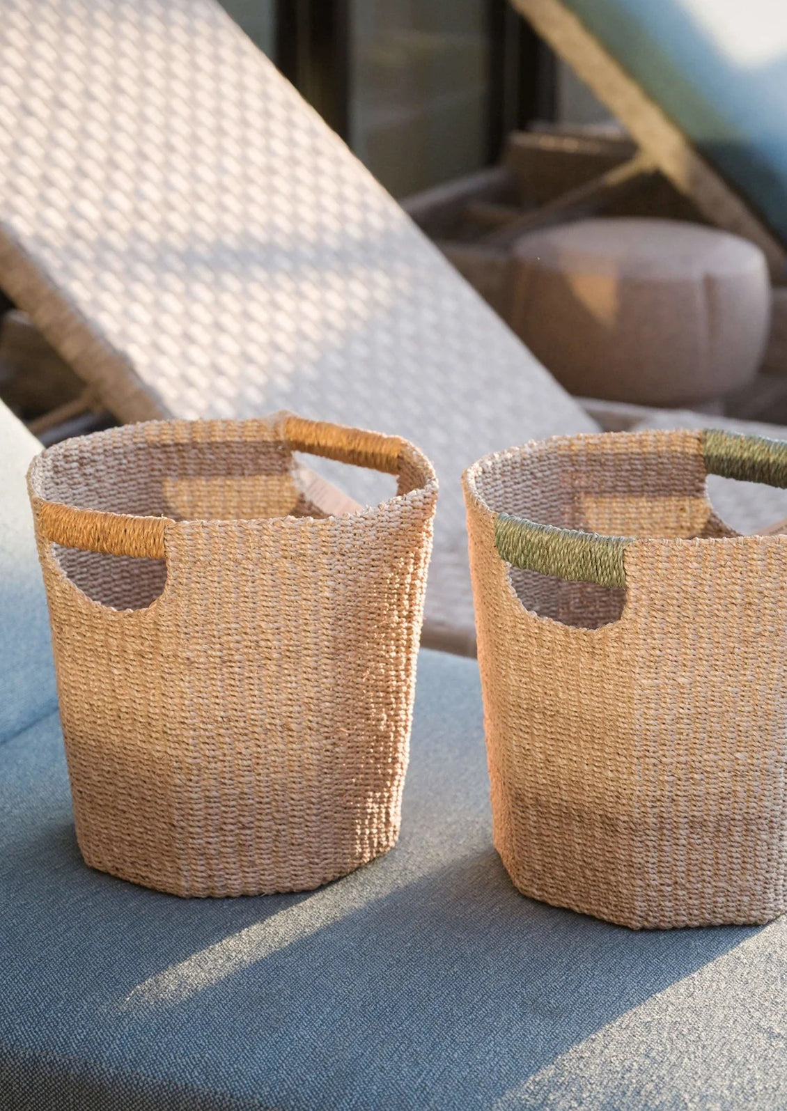 Sage and mustard baskets.