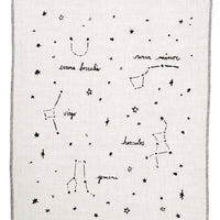 Natural / Black: Constellations Tea Towel in Natural / Black - LEIF