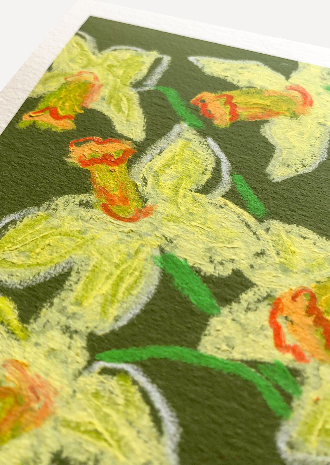 An art print of daffodil drawing.