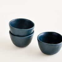 Deep Ocean: Little Hand Built Mini Ceramic Bowls in Deep Ocean Blue/Green - LEIF