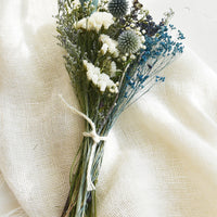 Coastal Multi: A bouquet of dried flowers in a blue and white mix.