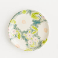 Meadow Floral: Small, round ceramic dish in whimsical floral print