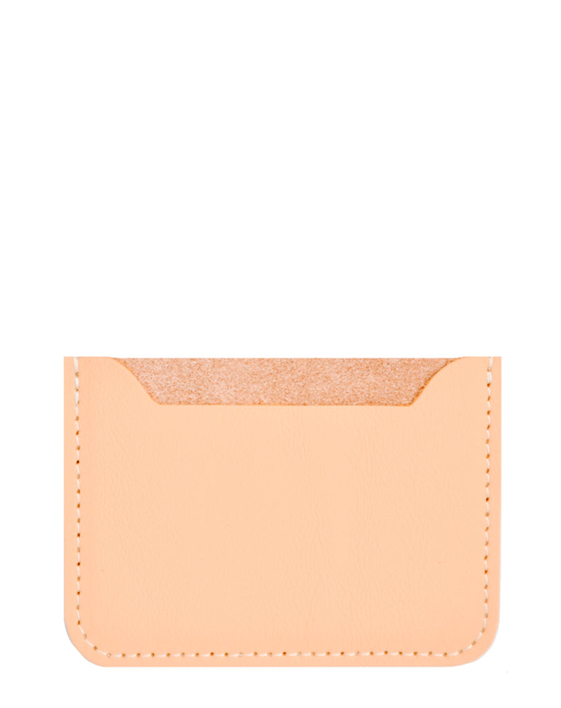 Essential Leather Card Holder in Natural Peach - LEIF