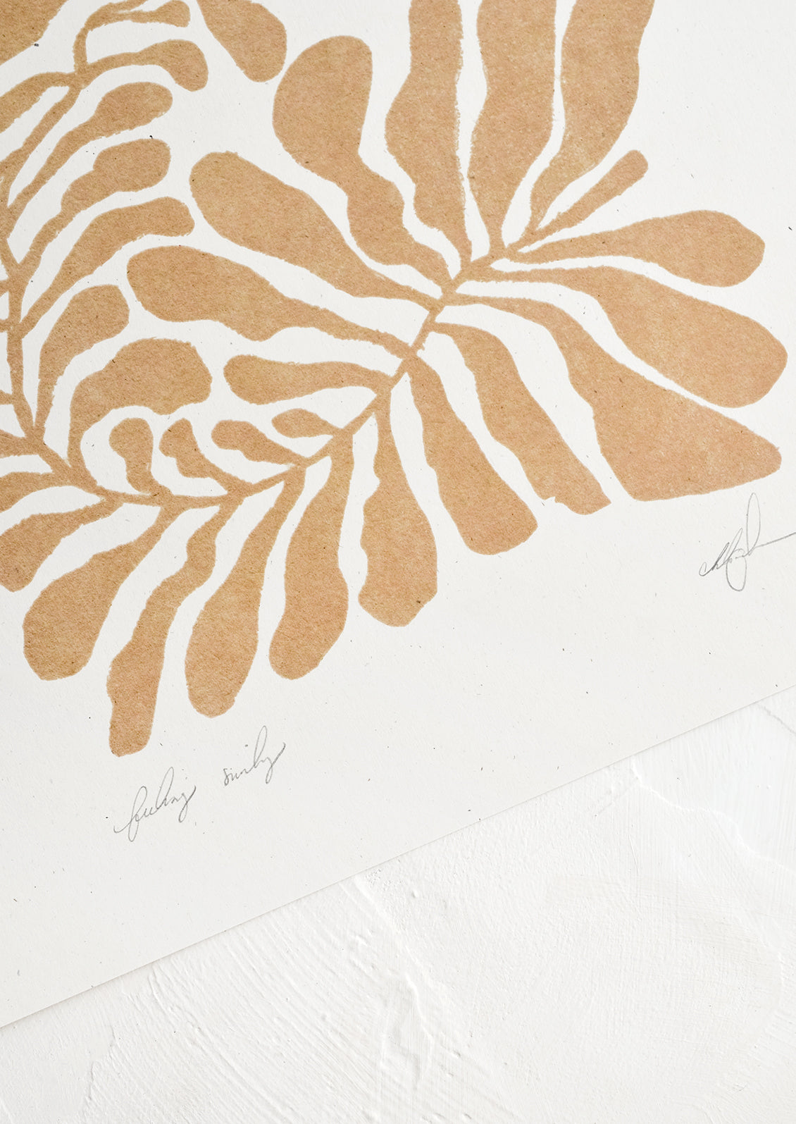 Artist's signature and title on digital art print.