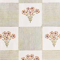 3: A block print floral checker print on cotton.