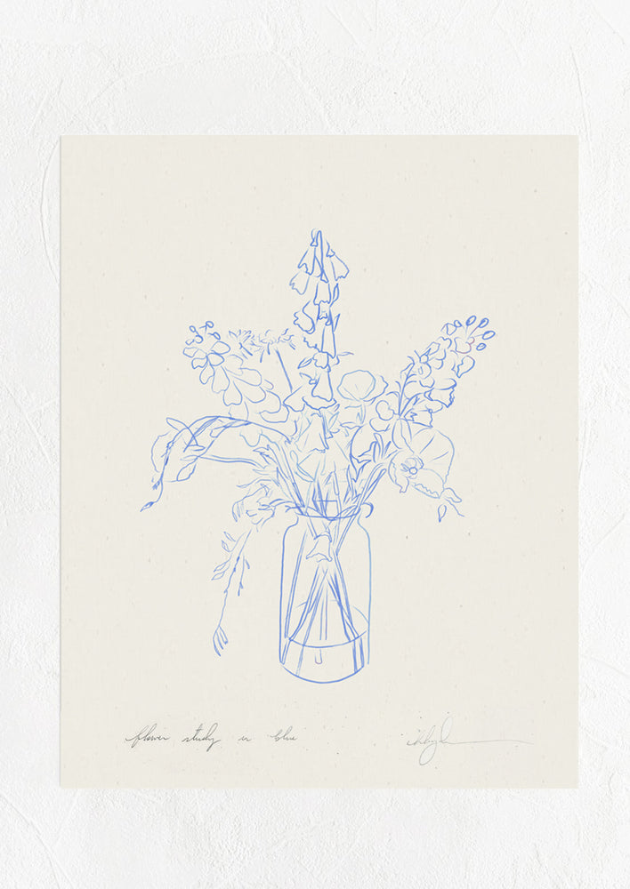 Flower Study in Blue Print