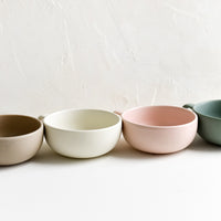 4: Assorted colors of ceramic mug bowls.
