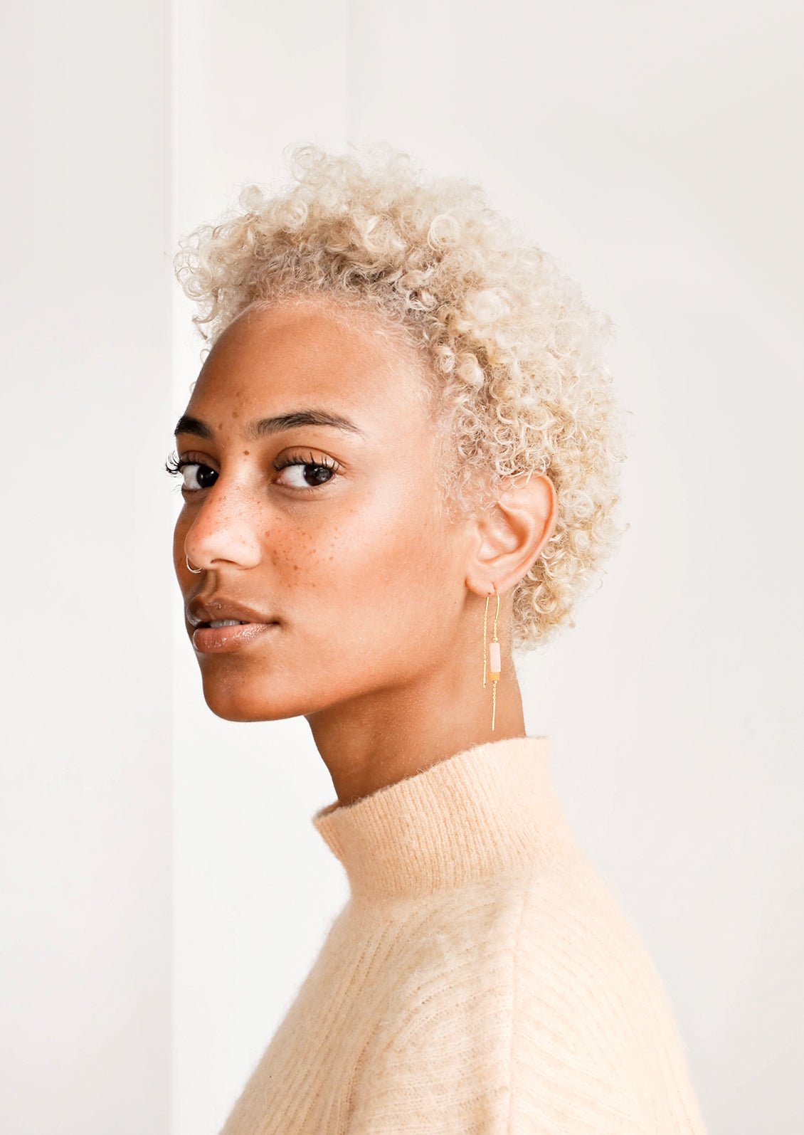 Gemstone Mix Ear Threaders in - LEIF